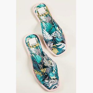 NWT Dolce Vita Green Pink Tropical Halle Slides Sandals 8